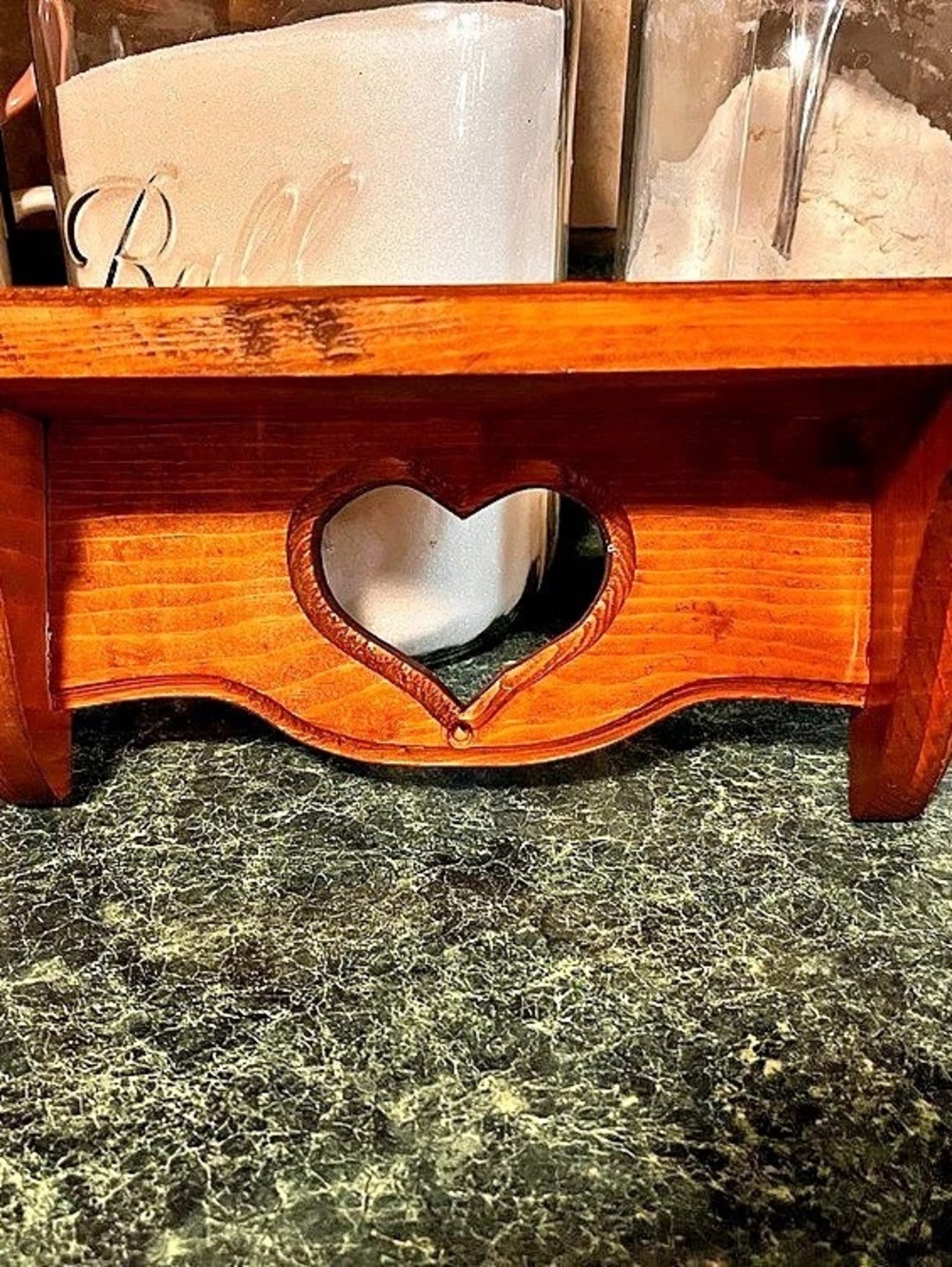 Wooden Heart Cutout Wall Shelf Brown